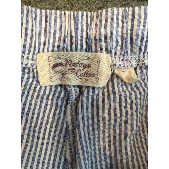 Vintage Cotton Brand Seersucker Shorts Striped Pleated Coastal Beachy Large - Picture 4 of 13